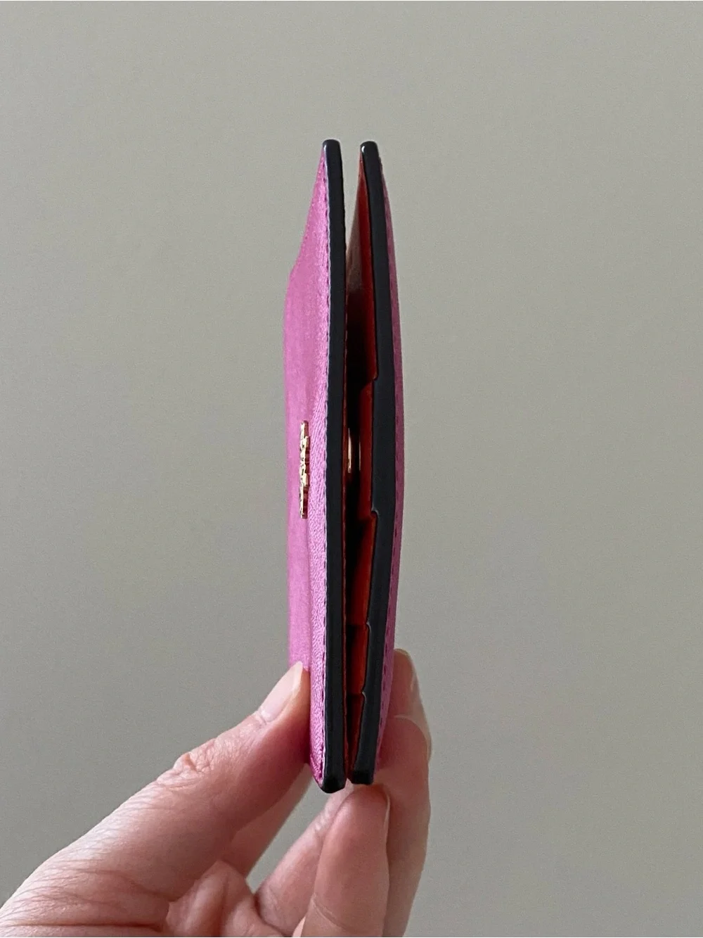 MCM Hot Pink Scratch-resistant Saffiano Leather Bi-fold Compact Wallet